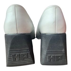 Y2K: Hush Puppies Platform White Leather Loafers 🤍